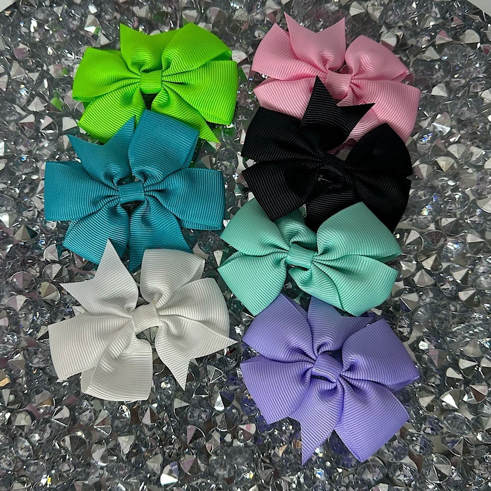 7 bows ribbons hair clip Colorful Hair Bow Set ribbons cute hair decor